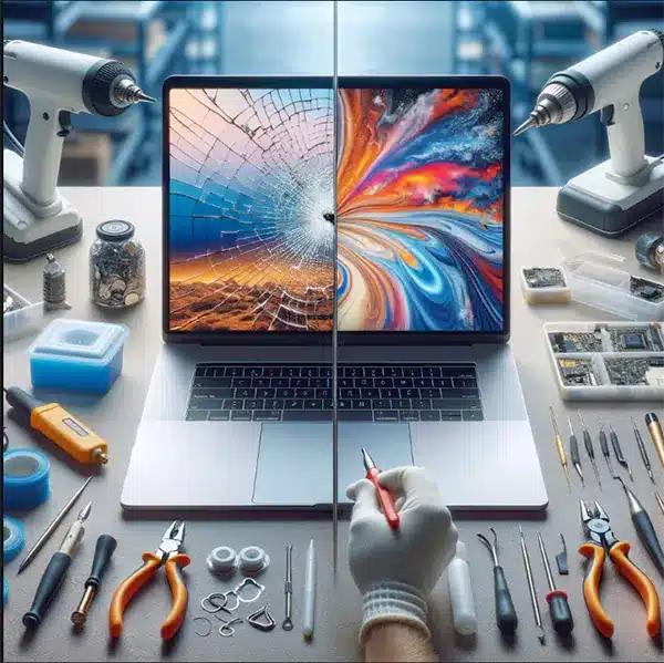 Laptop on a desk